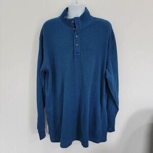 Duluth Trading Co Men's Blue 1/4 Quarter Button Sweater Size 2XL TALL